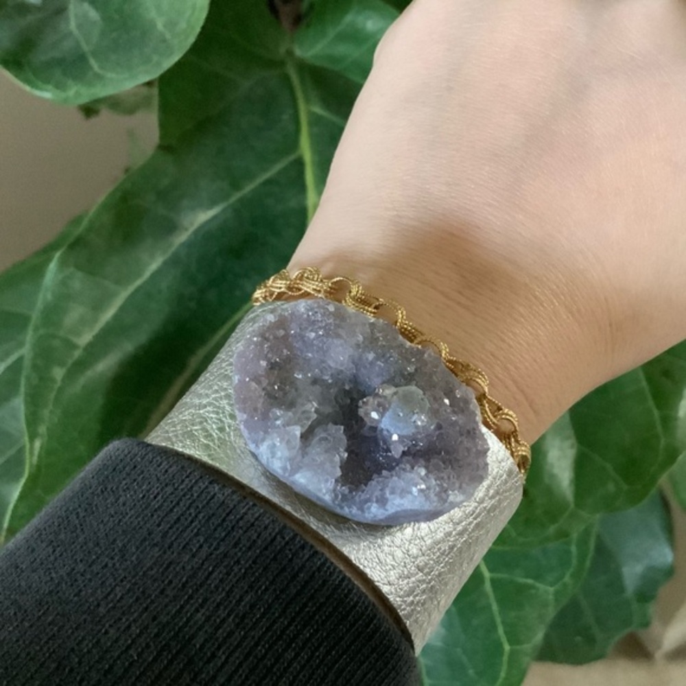 Mystical Druzy leather bracelet